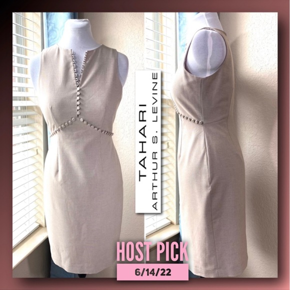 💕HP💕 Tahari ASL Tan Sleeveless Sheath Dress
Size 4 - Picture 3 of 16